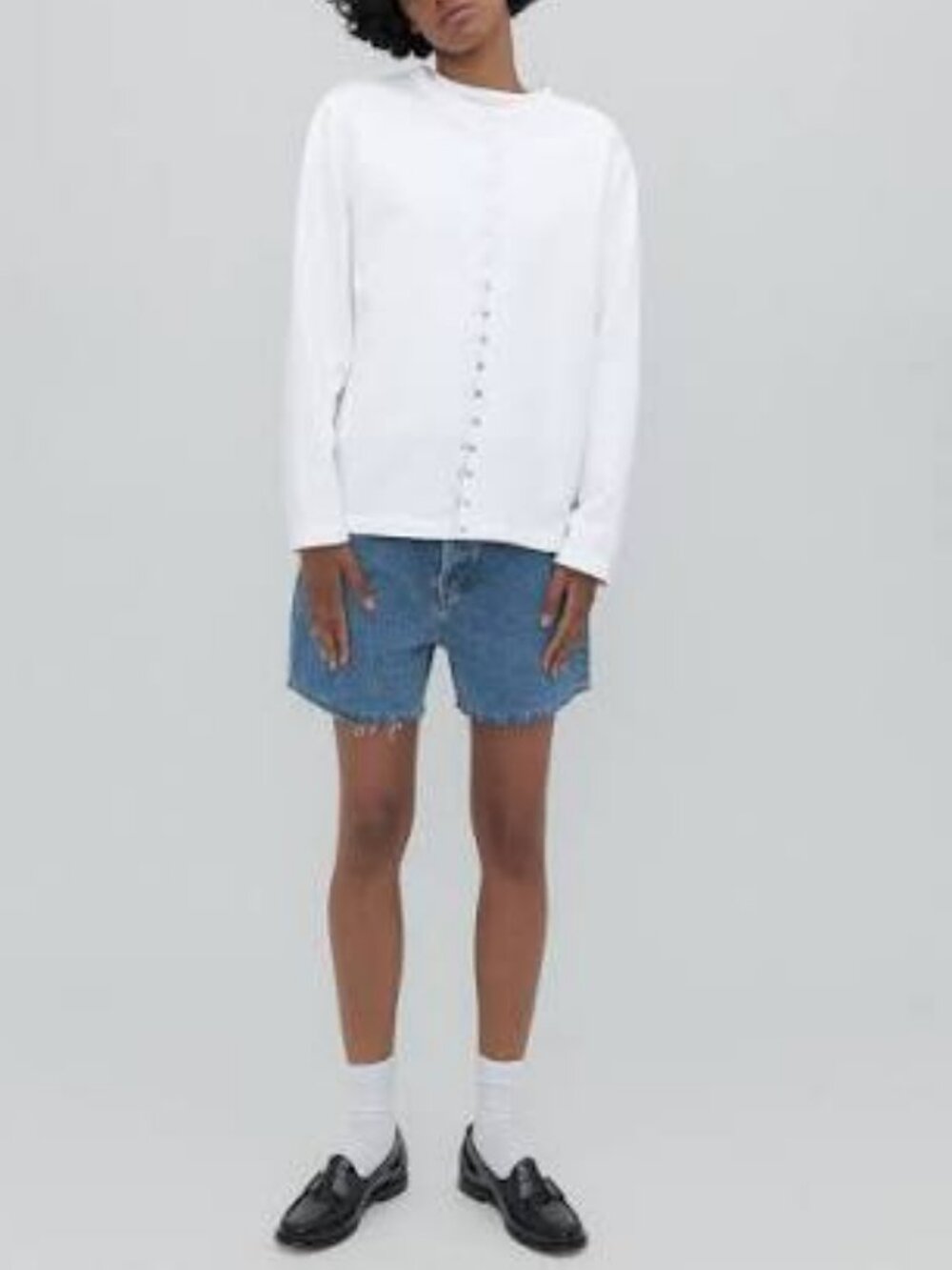 Still Here Cut Off Shorts in Classic Blue 27 / Classic Blue